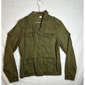 Y2K Aeropostale Women's Green  Button up Utility Lined  XL Jacket